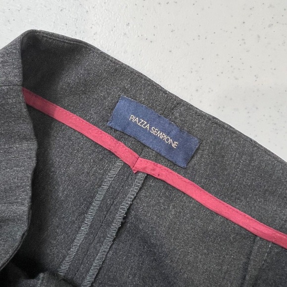 Piazza Sempione Womens Dress Pant Actual 31W Charcoal Pleated High Rise Straight - Picture 10 of 11